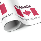 Papier Cadeau Drapeau du Canada et devise (Coin rond)
