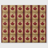 Papier Cadeau Drapeau du Canada / grunge (Plat)