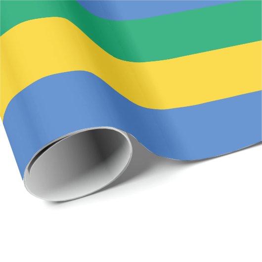 Papier Cadeau Drapeau du Gabon (Coin rond)