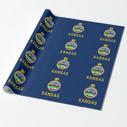 Papier Cadeau Drapeau du Kansas (Déroulé)