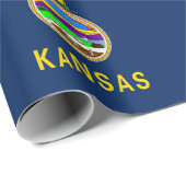 Papier Cadeau Drapeau du Kansas (Coin rond)