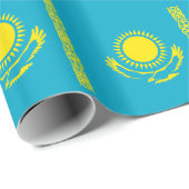 Papier Cadeau Drapeau du Kazakhstan (Coin rond)