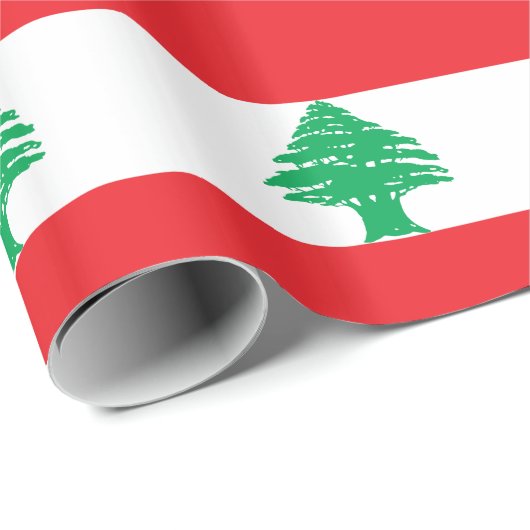 Papier Cadeau Drapeau du Liban (Coin rond)