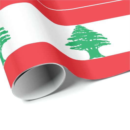 Papier Cadeau Drapeau du Liban (Coin rond)
