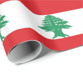 Papier Cadeau Drapeau du Liban (Coin rond)
