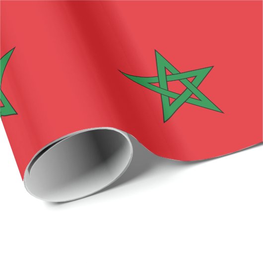 Papier Cadeau Drapeau du Maroc (Coin rond)