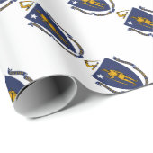Papier Cadeau Drapeau du Massachusetts (Coin rond)