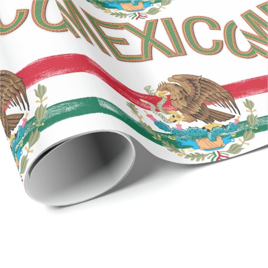 Papier Cadeau Drapeau du Mexique de Mexicain (Coin rond)