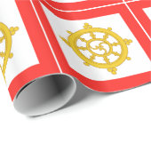 Papier Cadeau Drapeau du royaume de Sikkim (Coin rond)