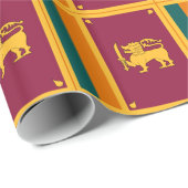 Papier Cadeau Drapeau du Sri Lanka (Coin rond)