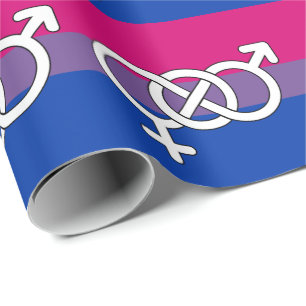Papier Cadeau Drapeau du symbole de la fierté bisexuelle
