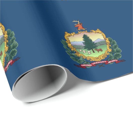 Papier Cadeau Drapeau du Vermont (Coin rond)