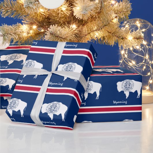 Papier Cadeau Drapeau du Wyoming & cadeaux du Wyoming Amérique / (Vacances)