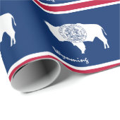 Papier Cadeau Drapeau du Wyoming & cadeaux du Wyoming Amérique / (Coin rond)