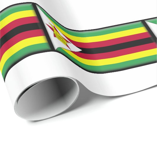 Papier Cadeau Drapeau du Zimbabwe (Coin rond)