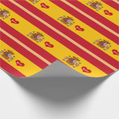 Papier Cadeau Drapeau espagnol au coeur rouge - Fans d'anniversa (Coin)