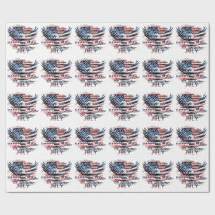 Papier Cadeau Drapeau et aigle des États-Unis. Indépendance