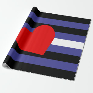 Papier Cadeau Drapeau et cœur de fierté en cuir