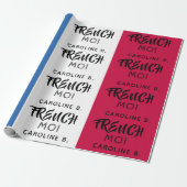 Papier Cadeau Drapeau France & Monogramme (Déroulé)