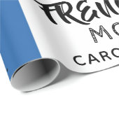 Papier Cadeau Drapeau France & Monogramme (Coin rond)