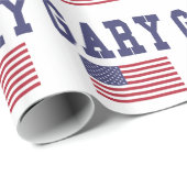 Papier Cadeau Drapeau Gary US (Coin rond)