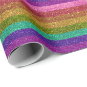 Papier Cadeau Drapeau gay pride Parties scintillant arc-en-ciel  (Coin rond)