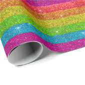 Papier Cadeau Drapeau gay pride Parties scintillant arc-en-ciel  (Coin rond)
