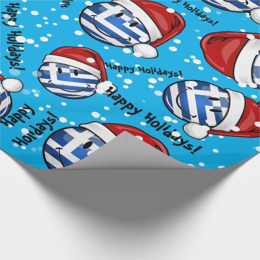 Papier Cadeau Drapeau grec style Noël (Coin)