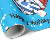 Papier Cadeau Drapeau grec style Noël (Coin rond)