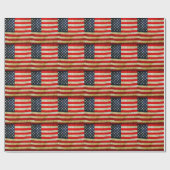 Papier Cadeau Drapeau Grunge America (Plat)