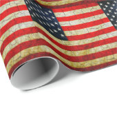 Papier Cadeau Drapeau Grunge America (Coin rond)