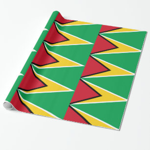Papier Cadeau Drapeau Guyana vert jaune rouge