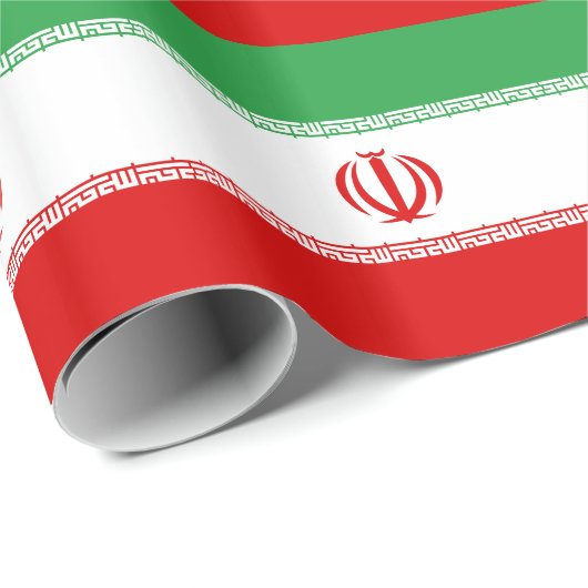 Papier Cadeau Drapeau Iran (Coin rond)