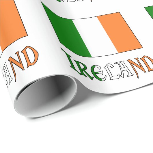 Papier Cadeau Drapeau irlandais (Coin rond)