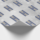 Papier Cadeau Drapeau Israël de Sion bleu argent (Coin)