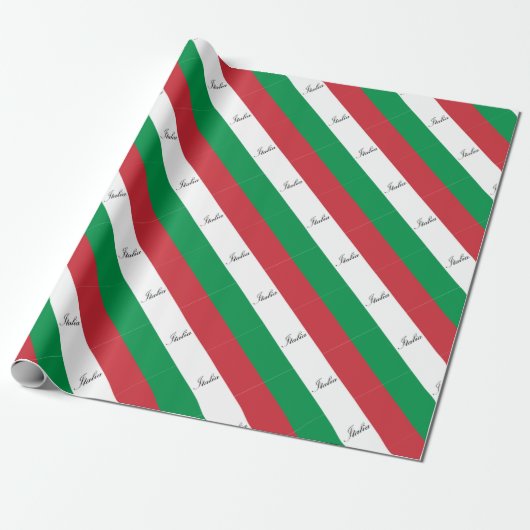 Papier Cadeau Drapeau italien - drapeau de l'Italie - l'Italie (Déroulé)
