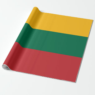 Papier Cadeau Drapeau jaune vert et rouge de Lituanie