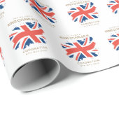 Papier Cadeau Drapeau King Charles III Union Jack (Coin rond)