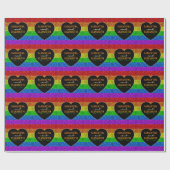 Papier Cadeau Drapeau LGBT coeur arc-en-ciel scintille mariage g (Plat)