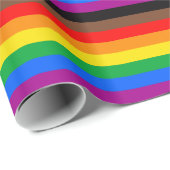 Papier Cadeau Drapeau LGBT Pride 8 bandes (Coin rond)