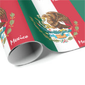 Papier Cadeau Drapeau mexicain, Emblème & Cadeaux mexicains /fan (Coin rond)