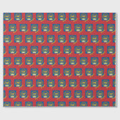 Papier Cadeau Drapeau mongol, rouge, mongol (Plat)