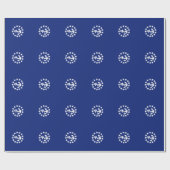 Papier Cadeau Drapeau Nautique Américain Décor bleu marine (Plat)