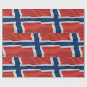 Papier Cadeau Drapeau Norvège Rouge Et Bleu (Plat)