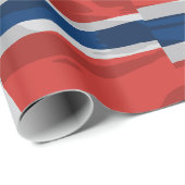 Papier Cadeau Drapeau Norvège Rouge Et Bleu (Coin rond)
