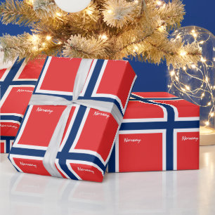Papier Cadeau Drapeau norvégien et cadeaux norvégiens /fans sp