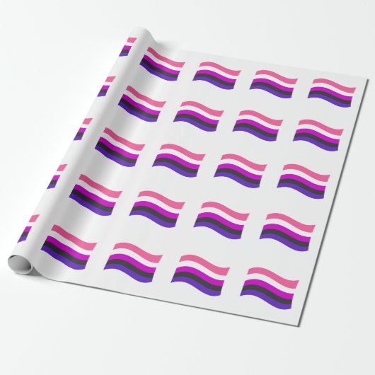 Papier Cadeau Drapeau ondoyant de fierté genderfluid (Déroulé)