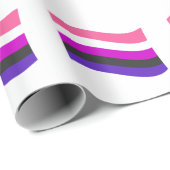 Papier Cadeau Drapeau ondoyant de fierté genderfluid (Coin rond)