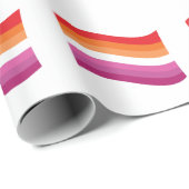 Papier Cadeau Drapeau ondoyant de la fierté lesbienne du coucher (Coin rond)