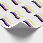 Papier Cadeau Drapeau ondoyant non binaire (Coin)